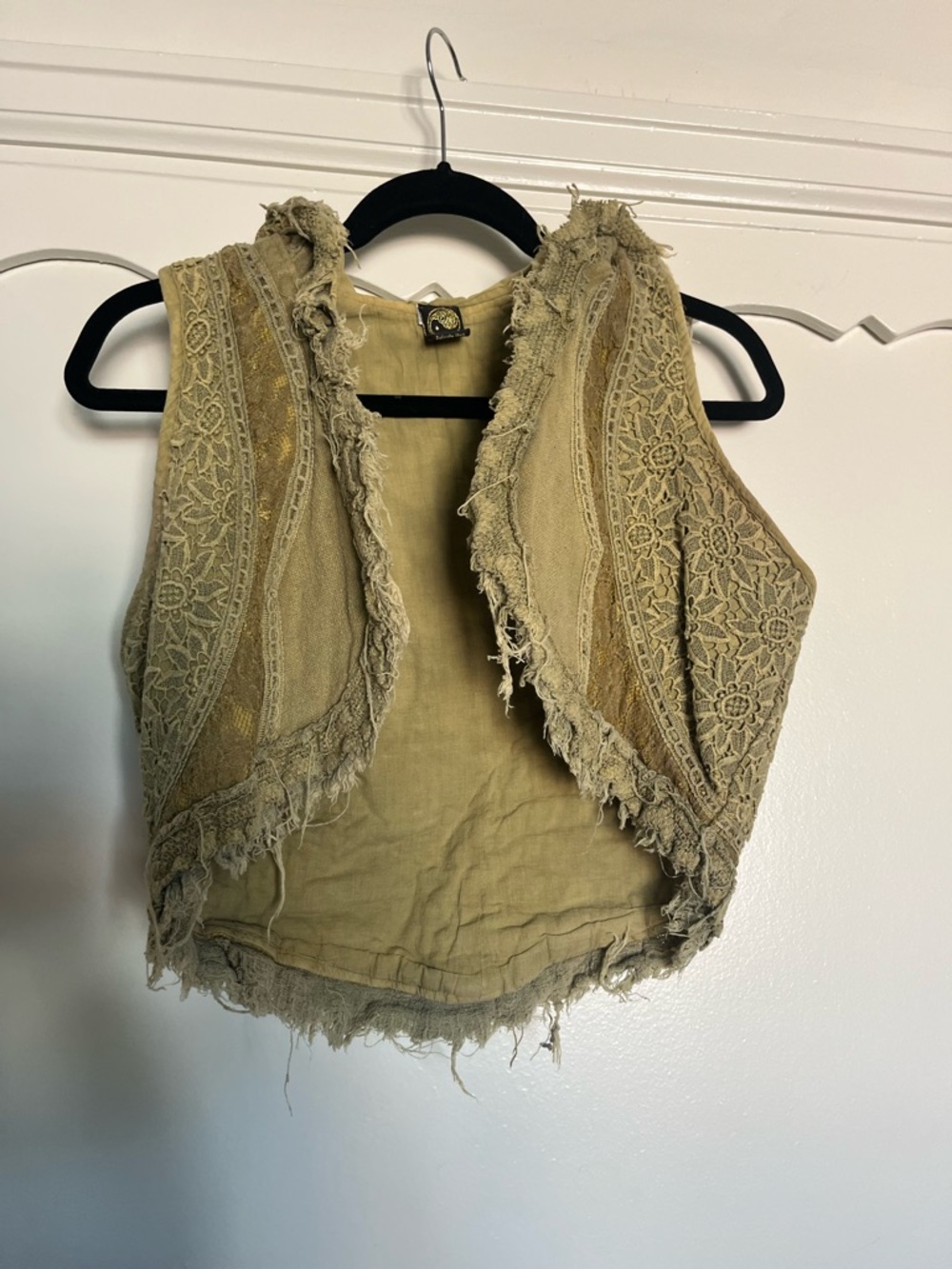 Boho Faerie Festival Cropped Vest in Olive